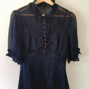 Silk Marc Jacobs dress with sheer sleeves